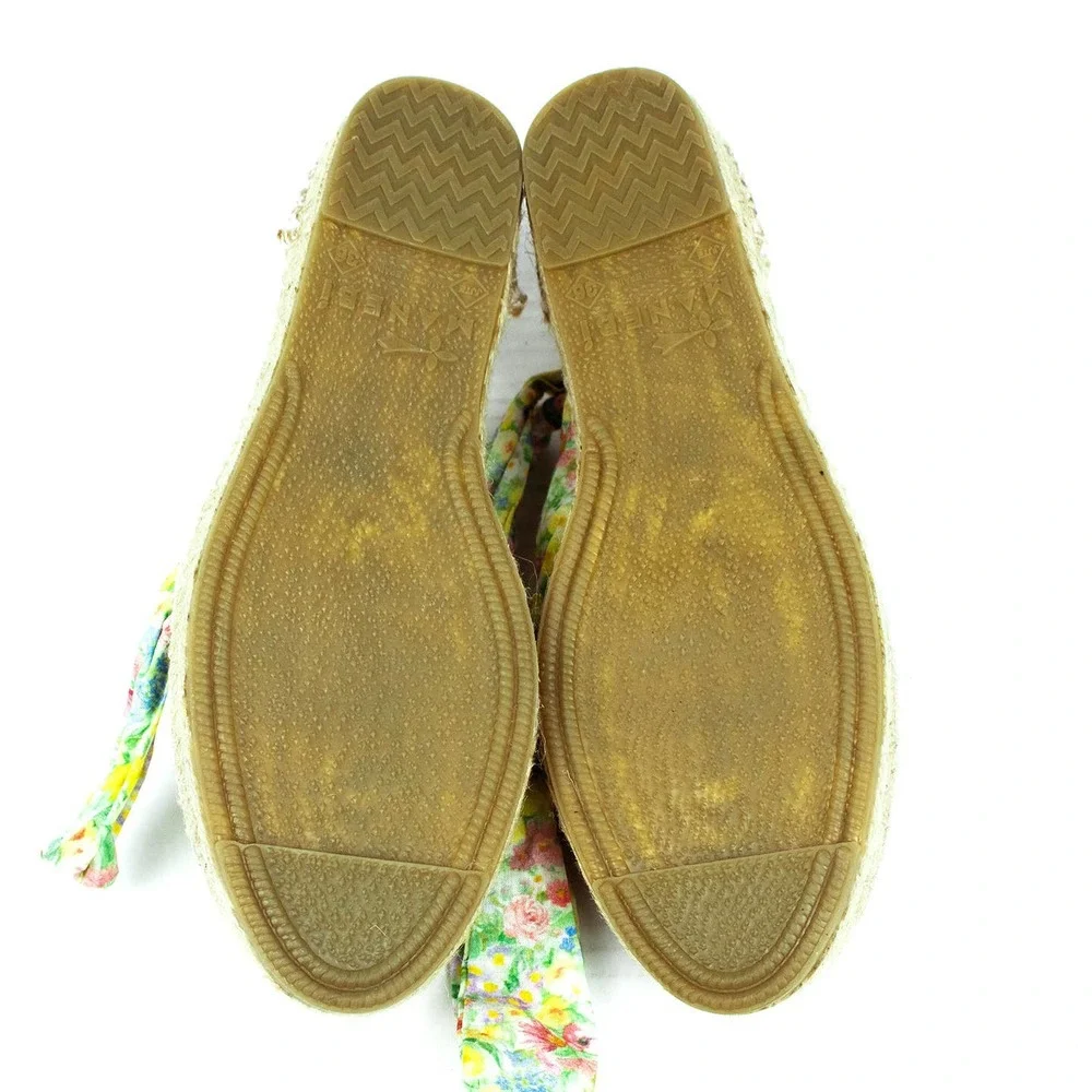 LoveShackFancy x Manebi Green Floral Ankle Wrap Straw Espadrilles - Picture 8 of 10